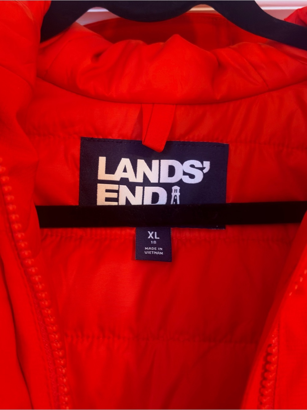 🏈Season🔥Lands' End Unisex Waterproof Insulated Red Hooded Stadium Parka XL/18 - Picture 3 of 10
